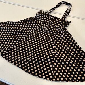 Polka dotted High-waisted suspender skirt